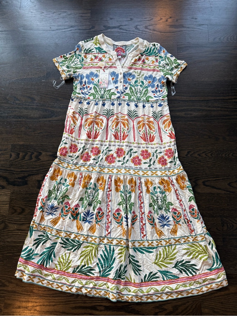Johnny Was ‘the Janie’ Cream Maxi Dress with Multicolor Floral Print